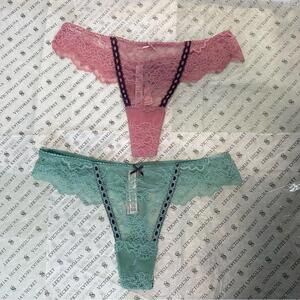 Victoria’s Secret Ribbon Slot Lace Thong Panties